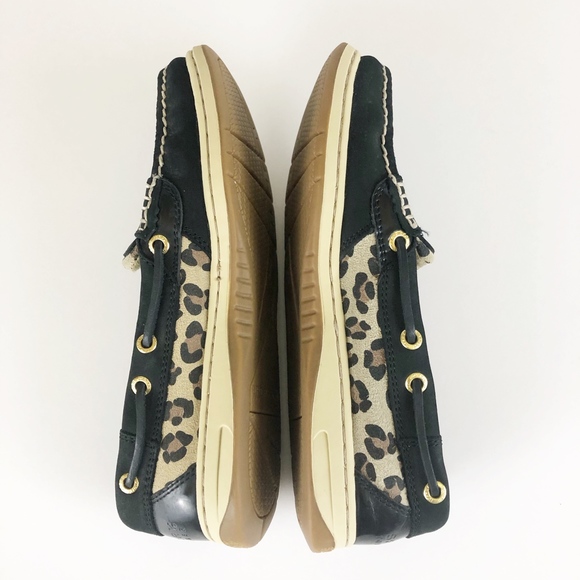 Sperry Shoes - SPERRY TopSider Black Leopard Print Boat Deck Shoe
